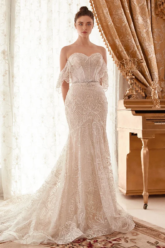 Andrea & Leo A1104W Strapless Long Fitted Wedding Gown