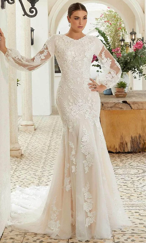 Mori Lee Bridal 30127 - Long Sleeve Floral Wedding Dress